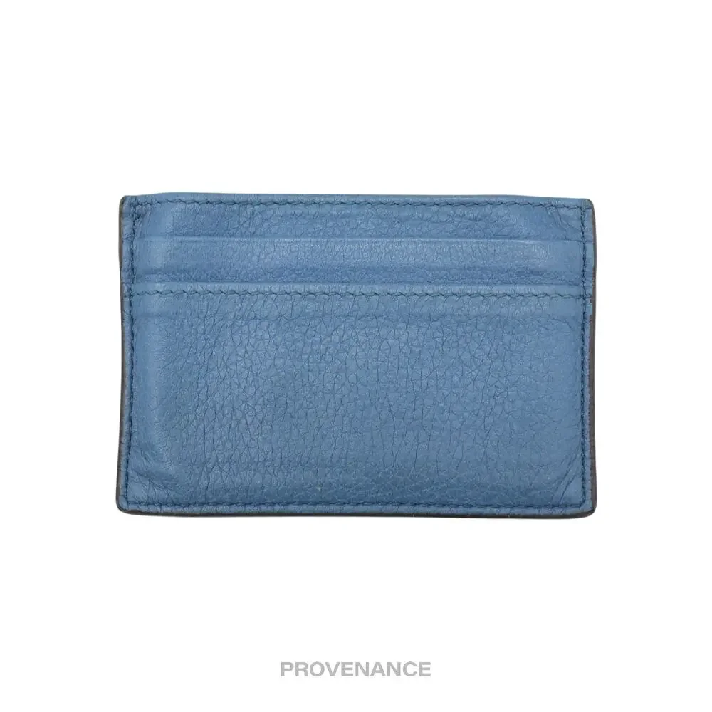 🔴 Gucci Large Logo Card Holder Wallet - Powder Blue Leather